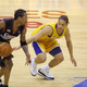 Allen Iverson of the Philadelphia 76ers (left) drives against Tyronn Lue of the Los Angeles Lakers in Game 2 of the NBA Finals on June 8, 2001, in Los Angeles.Jeff Gross/Allsport